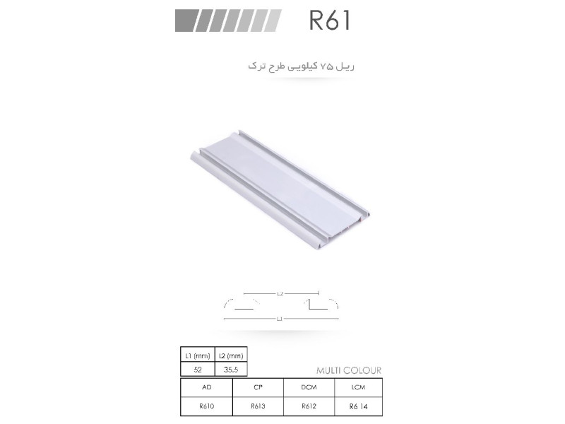 ریل ۷۵ کیلویی طرح ترک R61